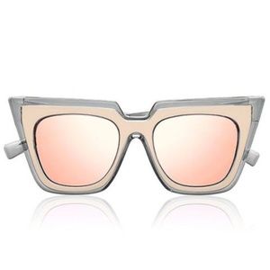 Le Specs Luxe Self-Portrait Pink and Smoke Gray Cat Eye Sunglasses Edition One